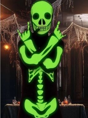 Glow in the Dark Skeleton Halloween Costume Bodysuit